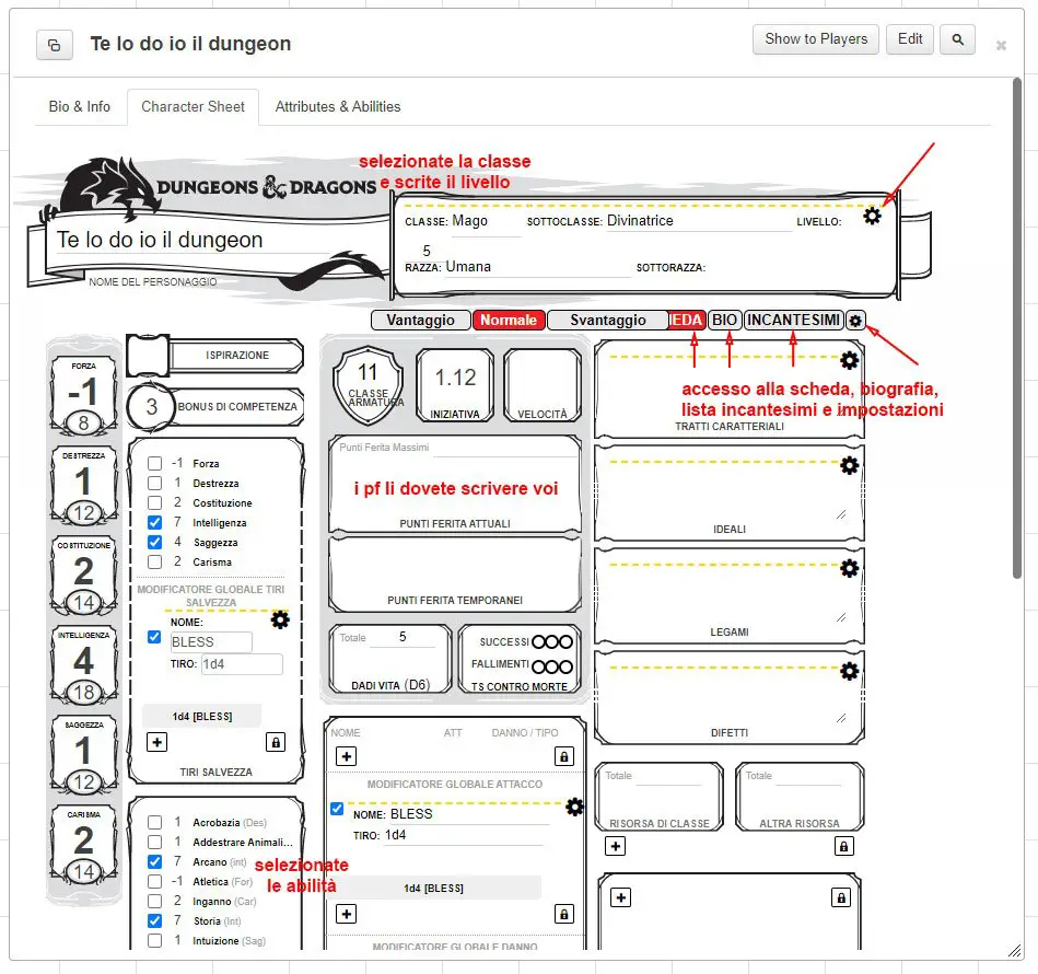 roll20 scheda