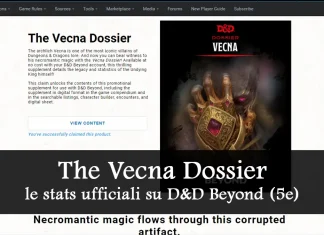 Vecna, fino al 16 giugno le stats su D&D Beyond Vecna Statistiche su Beyond