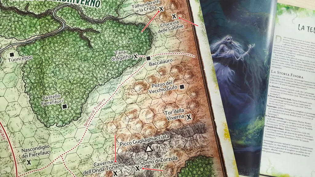 Mappa per Giocatori ma con Spoiler. Io la darei a fine avventura, se desiderate proseguire con avventure in zona